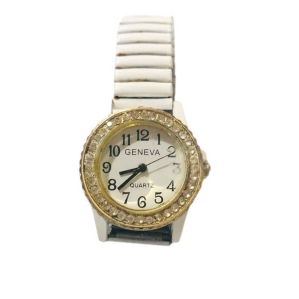 Geneva Elastic Adjustable Rhinestone Bracelet Watch